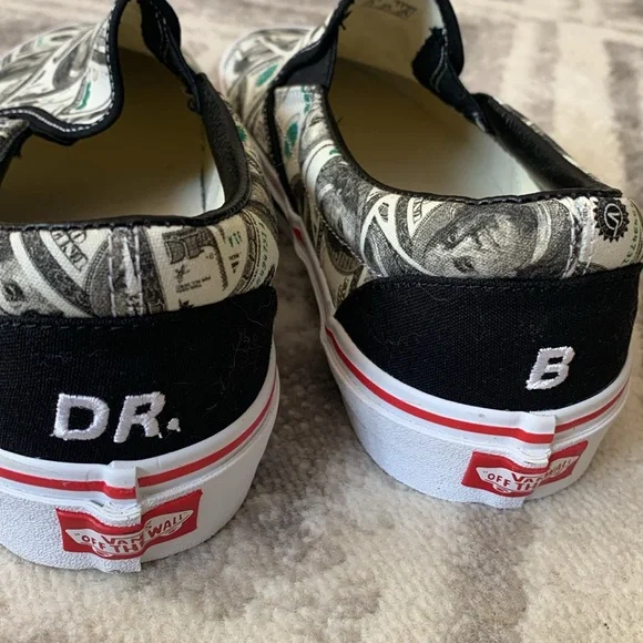 NEW Vans Mens 9.5 wide OTW Hundred Dollar Bills Customs Slip on Shoes sneakers - Picture 7 of 9